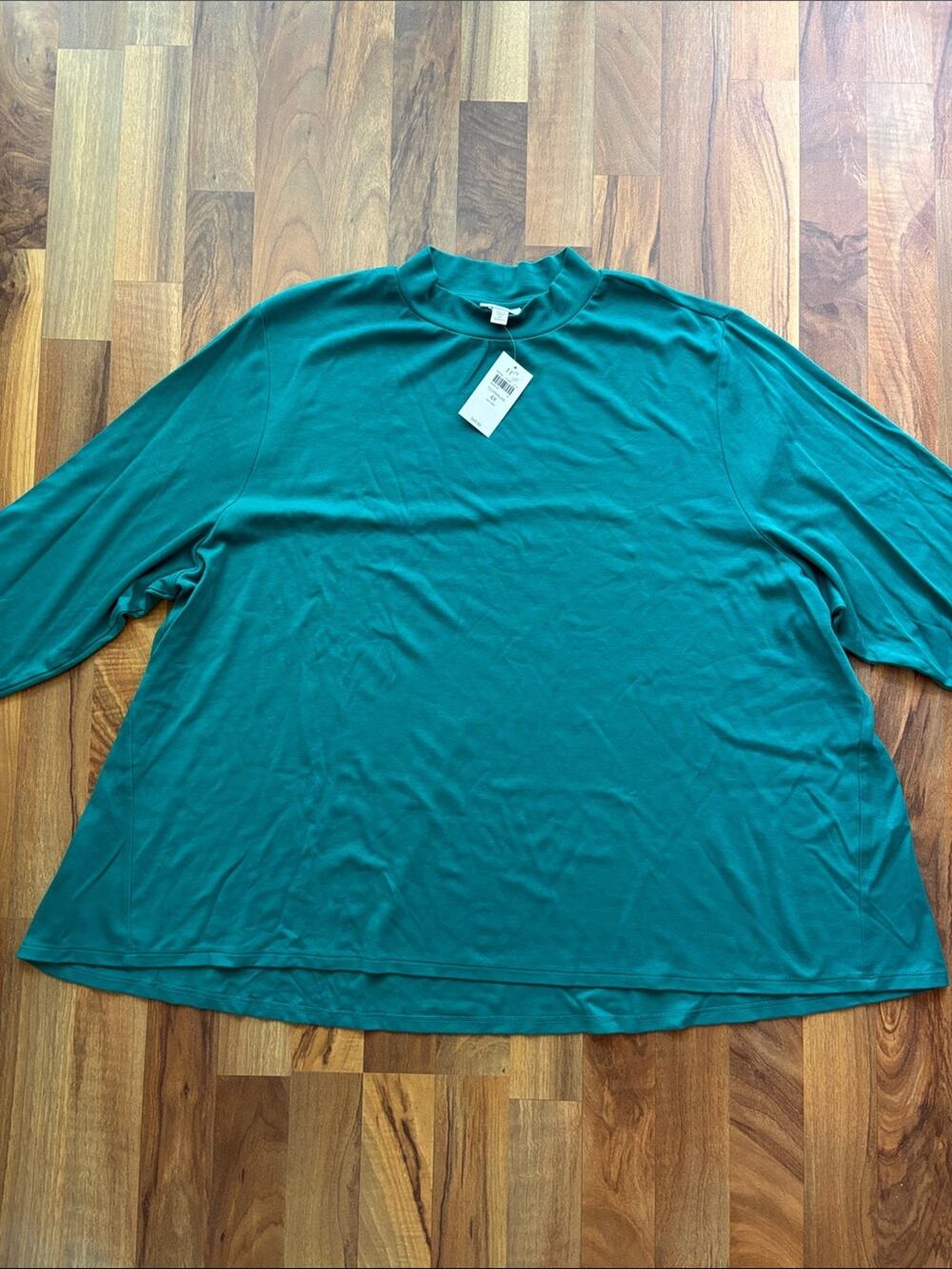 J. Jill Woman’s Teal Long-Sleeve Relaxed Top Size 4X NWT